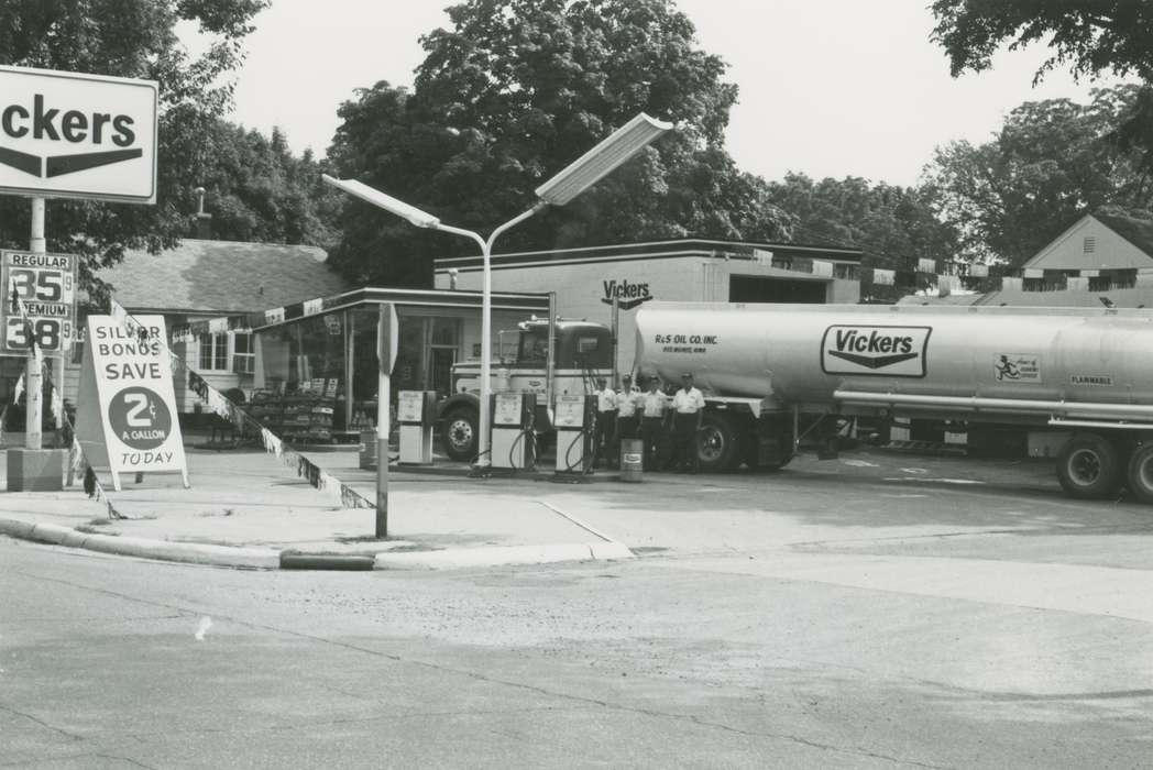 tanker truck, history of Iowa, service station, Iowa History, Iowa, Businesses and Factories, Waverly Public Library