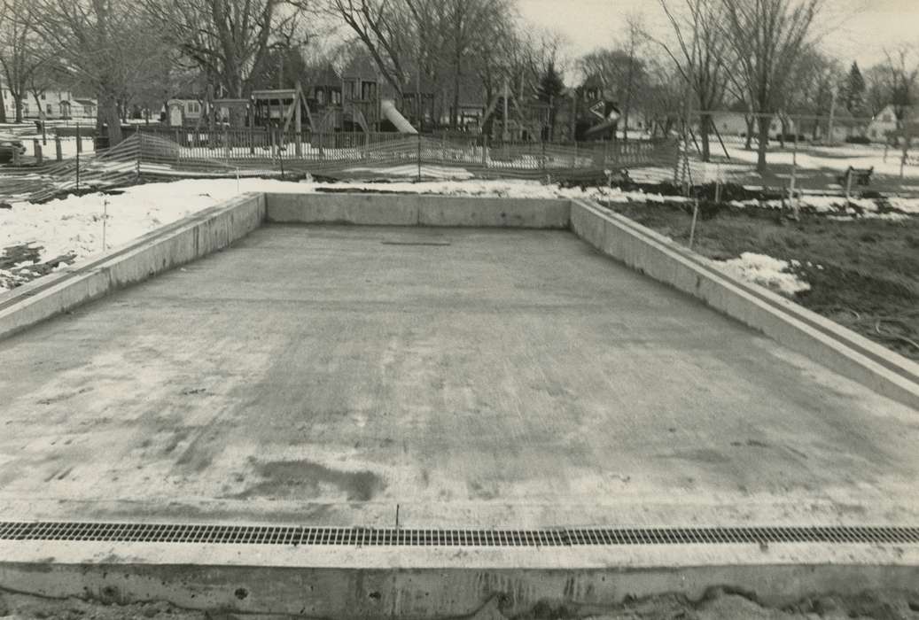 playground, history of Iowa, Iowa History, Iowa, Cities and Towns, construction, Waverly Public Library, pool