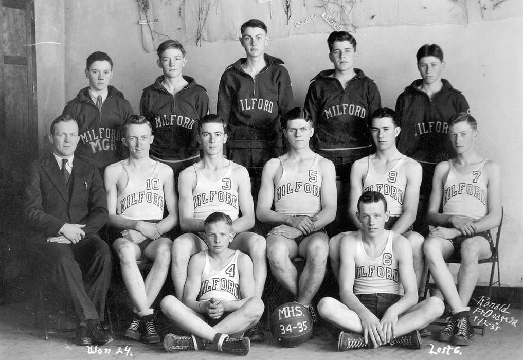 history of Iowa, men, Fuller, Steven, basketball, Iowa, Iowa History, Sports, Story County, IA, Portraits - Group, Schools and Education