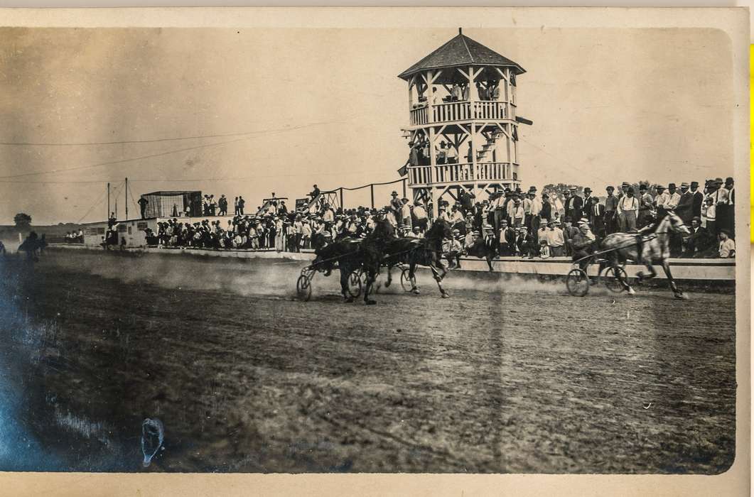 Fairs and Festivals, racetrack, Anamosa, IA, history of Iowa, Anamosa Library & Learning Center, crowd, Animals, Iowa, horse, Entertainment, Iowa History