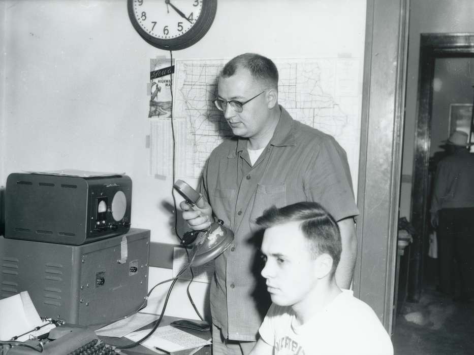 history of Iowa, Iowa History, microphone, Iowa, Labor and Occupations, correct date needed, Waverly Public Library, radio