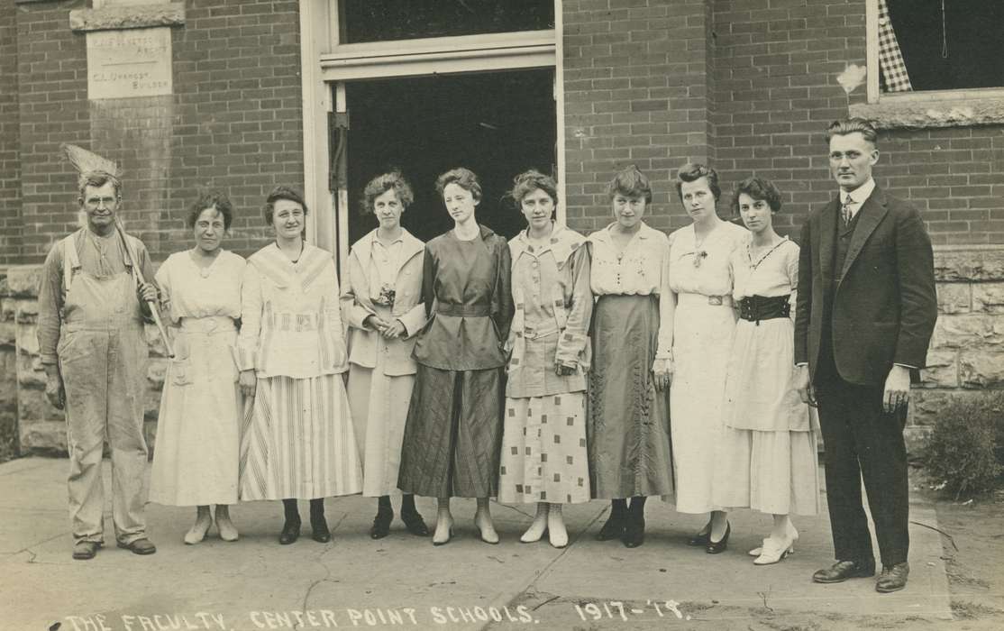 Portraits - Group, Iowa, Center Point, IA, Schools and Education, teacher, history of Iowa, Adam, Susan, Iowa History