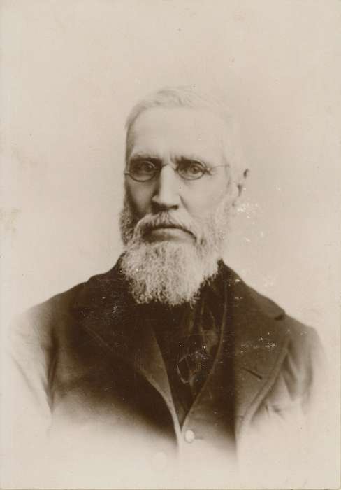 vest, history of Iowa, Iowa History, Grand Junction, IA, beard, glasses, man, cabinet photo, Iowa, Olsson, Ann and Jons, mustache, Portraits - Individual