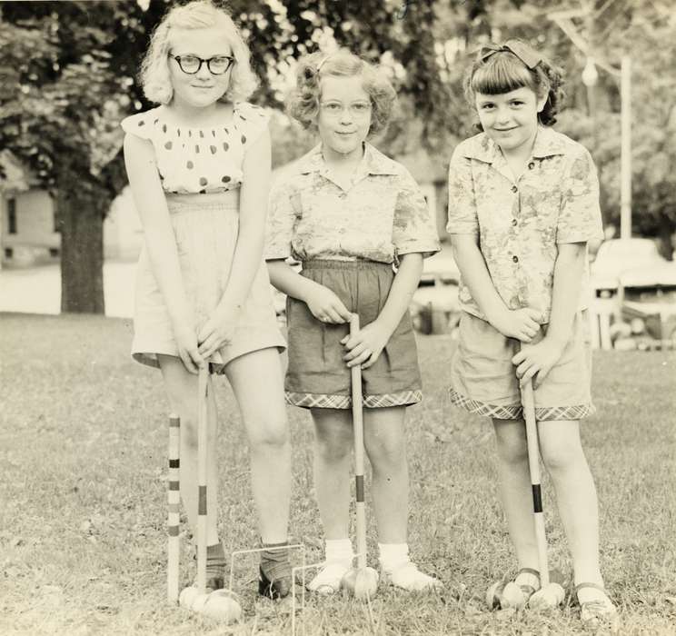 Portraits - Group, Gary, Stacy A., history of Iowa, Iowa History, glasses, West Union, IA, Iowa, Children, Leisure, croquet