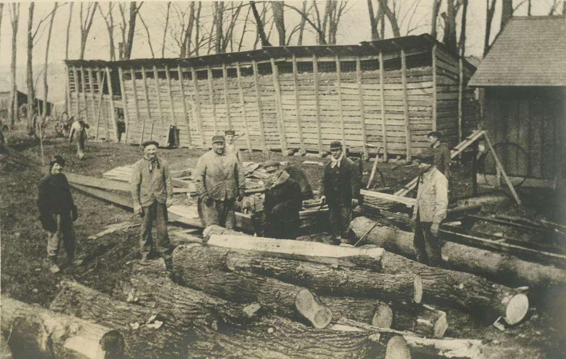 Portraits - Group, history of Iowa, Iowa History, Fairfax, IA, logging, Businesses and Factories, Iowa, lumber, Cech, Mary, Labor and Occupations