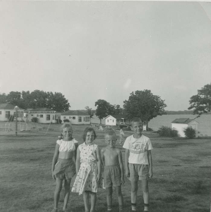 Portraits - Group, Iowa, Children, Schmillen, Gloria, history of Iowa, Spirit Lake, IA, friends, Iowa History