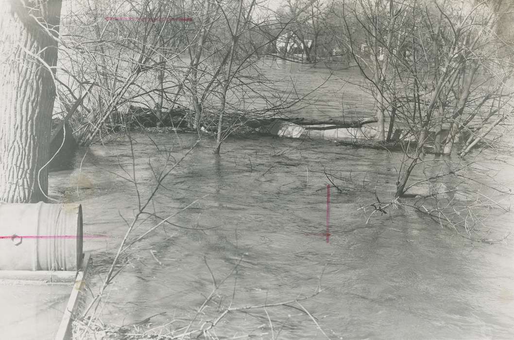 Floods, boathouse, Iowa History, history of Iowa, trees, Lakes, Rivers, and Streams, Waverly, IA, Iowa, Waverly Public Library