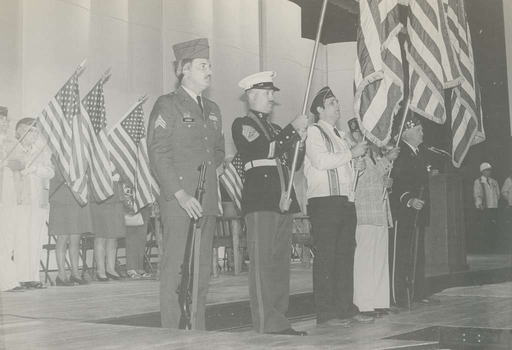 Military and Veterans, history of Iowa, Iowa History, Holidays, color guard, Iowa, Bremer County, IA, memorial, Waverly Public Library