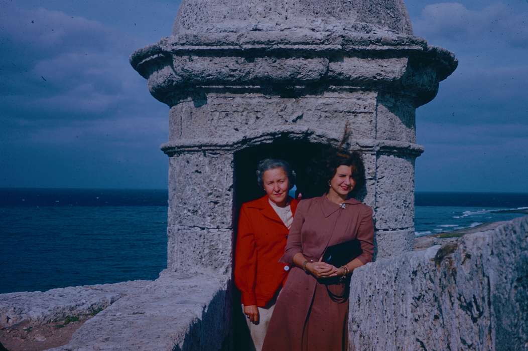 fort, Portraits - Group, mother, grandmother, Iowa History, colorized, stone, Saint Augustine, FL, Iowa, Harken, Nichole, beach, Travel, Military and Veterans, family, Prisons and Criminal Justice, history of Iowa