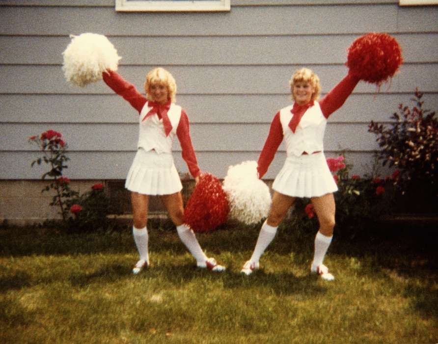 Portraits - Group, Gary, Stacy A., Cedar Falls, IA, history of Iowa, Iowa History, cheerleaders, pompoms, Iowa, Schools and Education, Sports