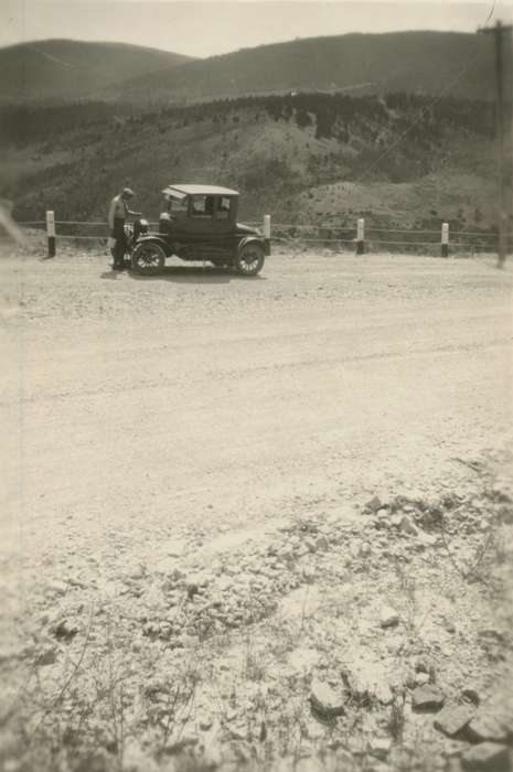 Travel, history of Iowa, gravel road, Mortenson, Jill, Iowa History, Motorized Vehicles, car, hills, Iowa, Deadwood, SD