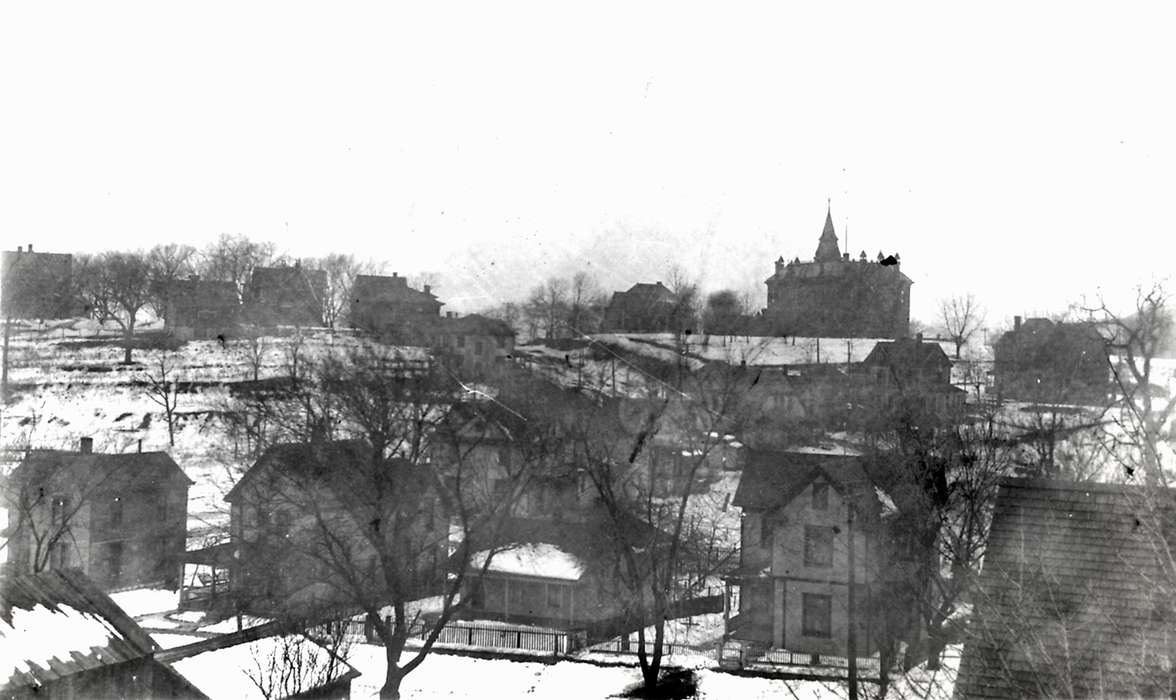 history of Iowa, Iowa History, Ottumwa, IA, Lemberger, LeAnn, Winter, winter, houses, Iowa, Cities and Towns, Schools and Education, snow, school