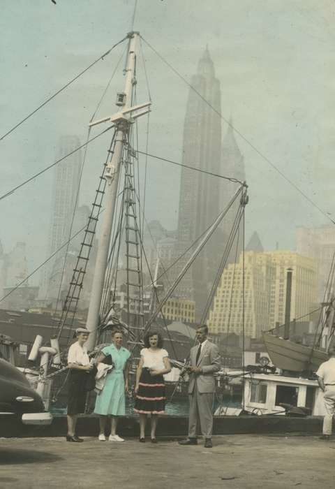 Portraits - Group, Travel, history of Iowa, Iowa History, chrysler building, Iowa, colorized, boat, McMurray, Doug, New York, NY