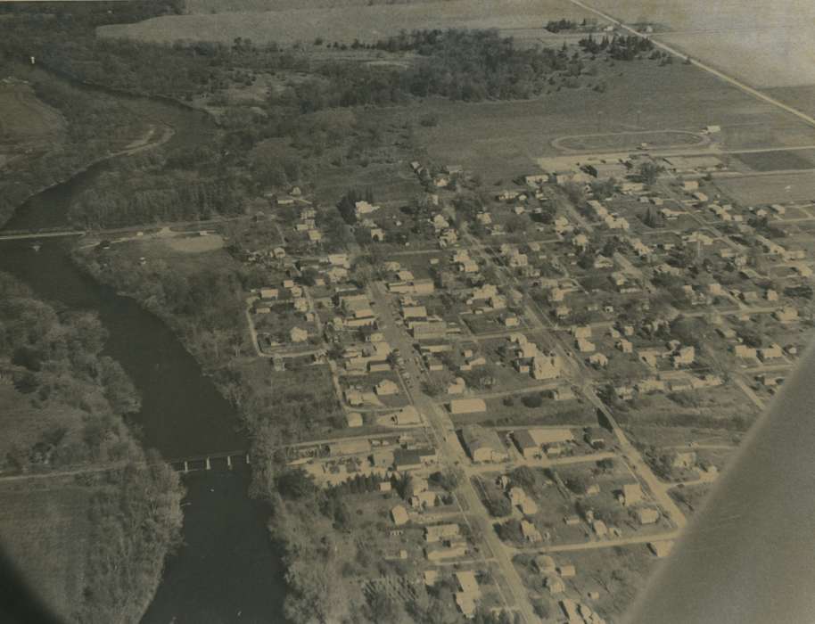 bridge, Iowa History, history of Iowa, Lakes, Rivers, and Streams, building, cedar river, Aerial Shots, river, Janesville, IA, Iowa, correct date needed, Waverly Public Library