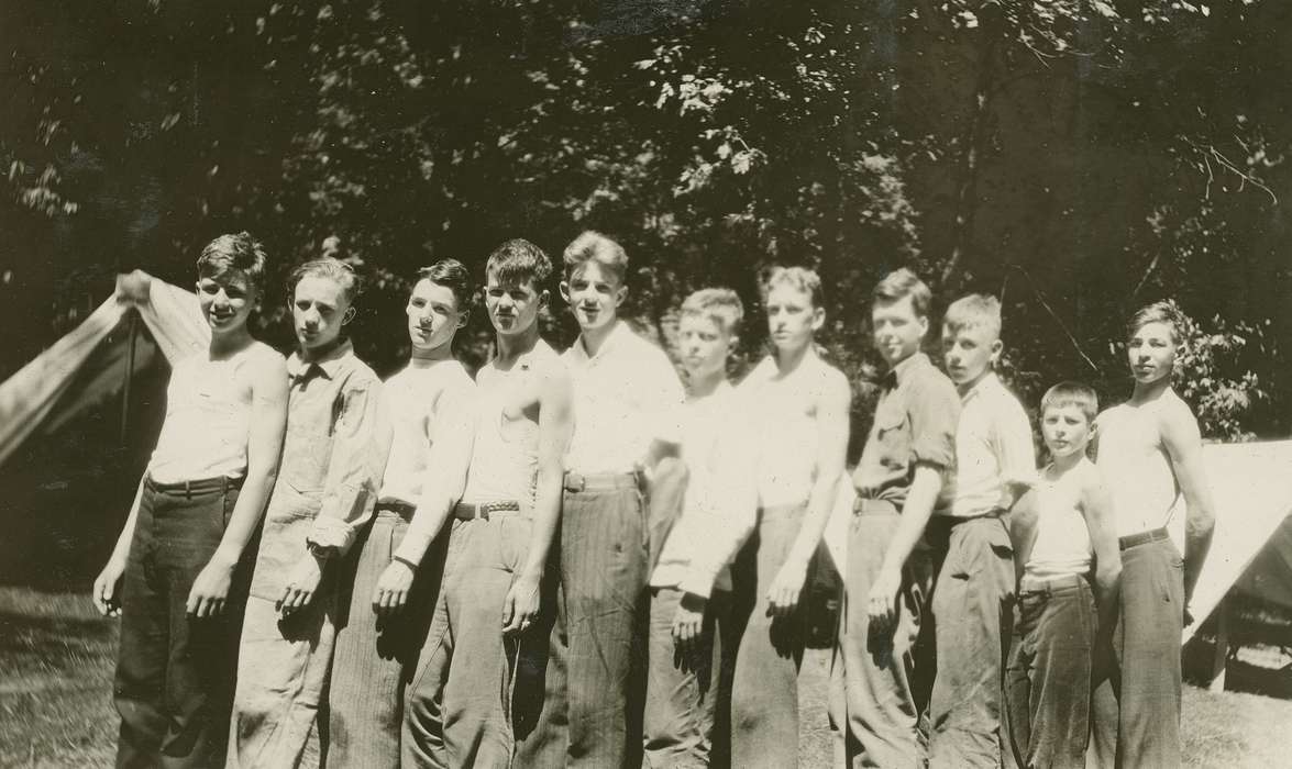 Portraits - Group, history of Iowa, Iowa History, boy scout, Hamilton County, IA, Iowa, Outdoor Recreation, McMurray, Doug, Children