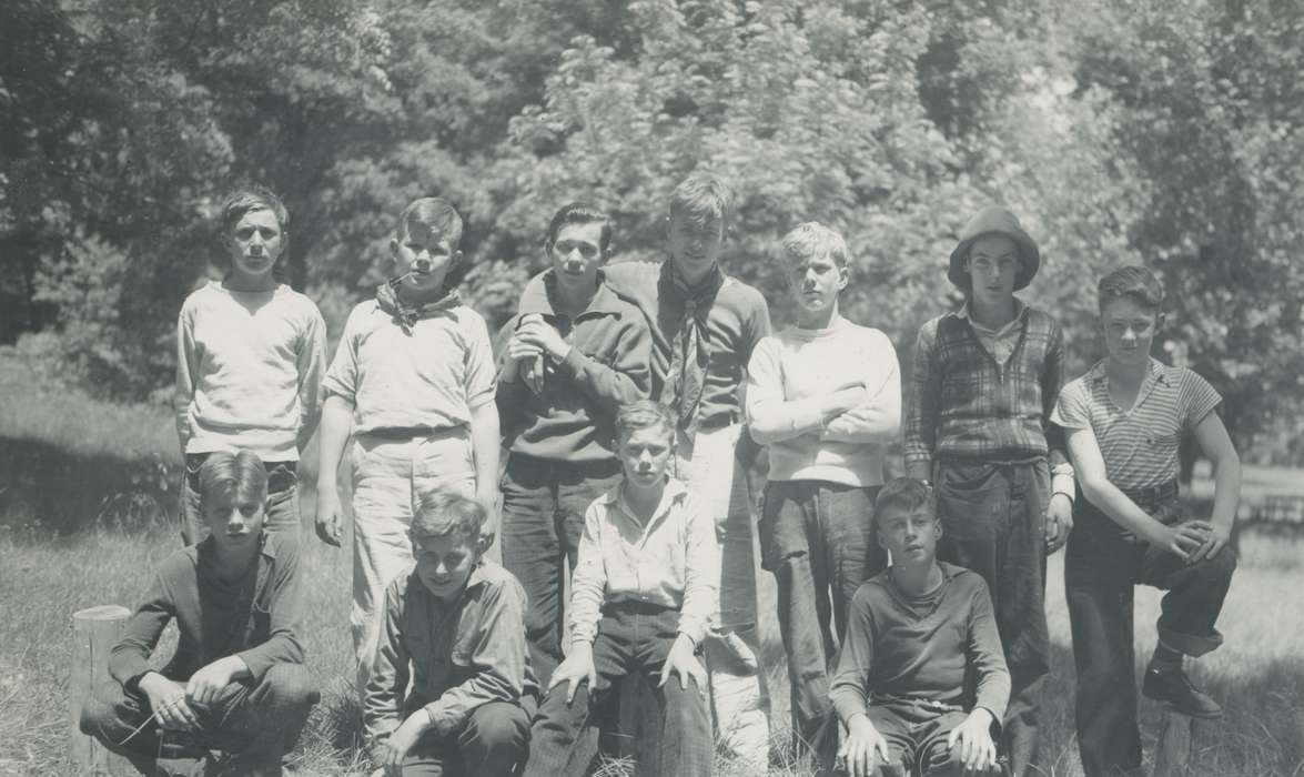 Portraits - Group, Iowa History, Iowa, Webster County, IA, McMurray, Doug, history of Iowa, Outdoor Recreation, Children, boy scouts