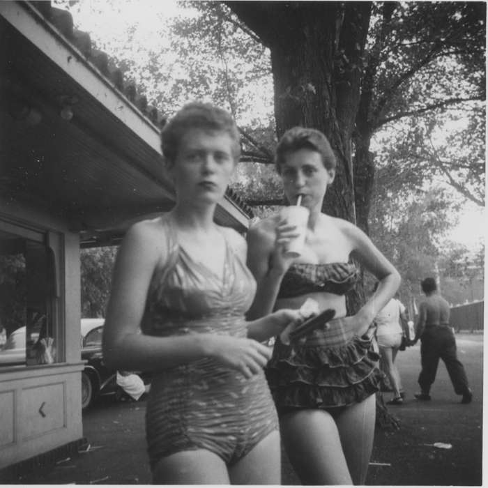 Portraits - Group, swimming, history of Iowa, Iowa History, swimsuits, Iowa, bathing suit, USA, Food and Meals, Karns, Mike, Outdoor Recreation