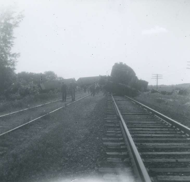 Wrecks, train, Plummer, James, Iowa, train crash, New Hartford, IA, train track, history of Iowa, Motorized Vehicles, Iowa History