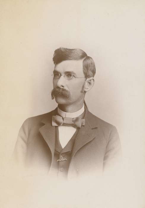 history of Iowa, Iowa History, IA, Adam, Susan, glasses, Iowa, hairstyle, mustache, bowtie, Portraits - Individual