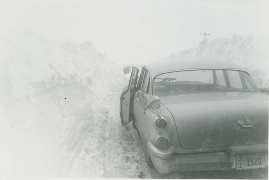 history of Iowa, Iowa History, Winter, Motorized Vehicles, car, Tucker, Rose, snow, Iowa, Dubuque County, IA