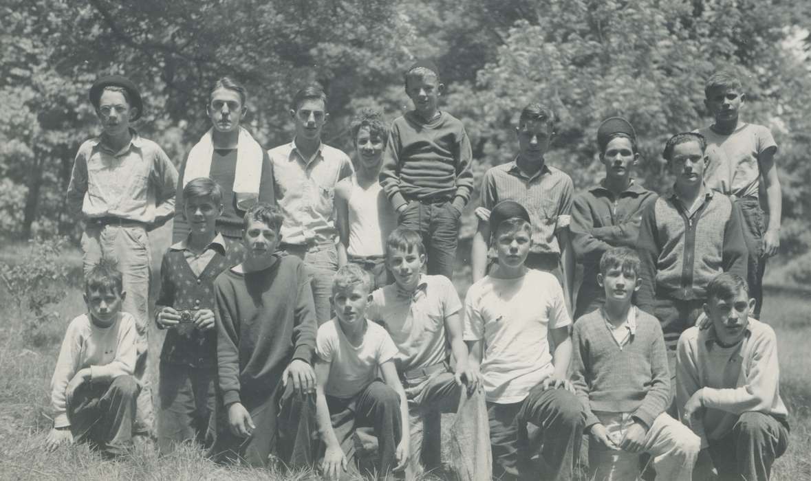 Portraits - Group, boy scouts, history of Iowa, Iowa History, Webster County, IA, Iowa, Outdoor Recreation, McMurray, Doug, Children