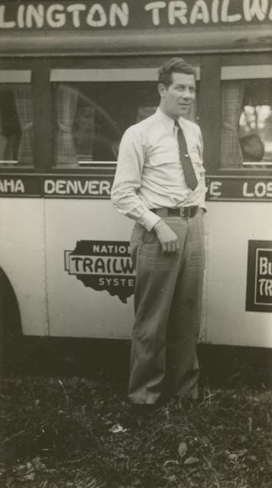 Travel, Iowa, Leisure, advertisement, bus, Portraits - Individual, trailway, Campopiano Von Klimo, Melinda, Chicago, IL, history of Iowa, Iowa History