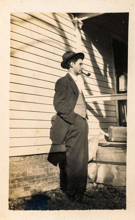 Anamosa, IA, history of Iowa, hat, Anamosa Library & Learning Center, Iowa, pipe, Portraits - Individual, Iowa History, glasses