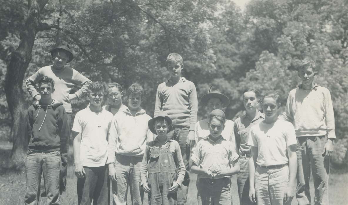 Portraits - Group, boy scouts, history of Iowa, Iowa History, Webster County, IA, Iowa, Outdoor Recreation, McMurray, Doug, Children