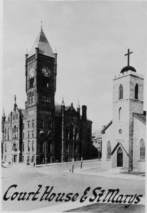 church, catholic, Iowa, Religious Structures, Prisons and Criminal Justice, Main Streets & Town Squares, Lemberger, LeAnn, Cities and Towns, Ottumwa, IA, history of Iowa, court house, Iowa History