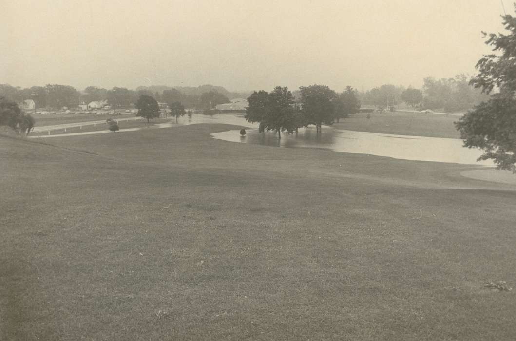 Floods, history of Iowa, Iowa History, Waverly, IA, flood aftermath, Iowa, Cities and Towns, Landscapes, golf course, Waverly Public Library
