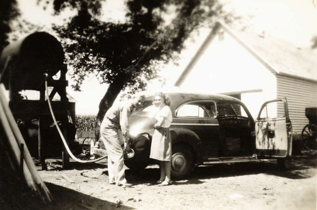 Portraits - Group, history of Iowa, Iowa History, Soyer, Loretta, Motorized Vehicles, gas, car, Iowa, Carroll, IA
