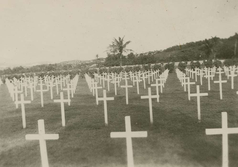 Cemeteries and Funerals, history of Iowa, Iowa History, Fink-Bowman, Janna, grave, foreign, crosses, cross, Iowa, Japan