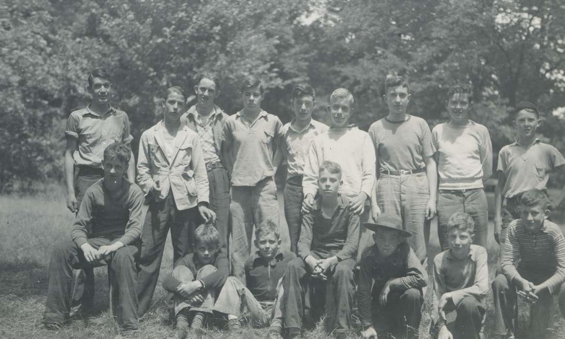 Portraits - Group, Iowa History, Iowa, Webster County, IA, McMurray, Doug, history of Iowa, Outdoor Recreation, Children, boy scouts