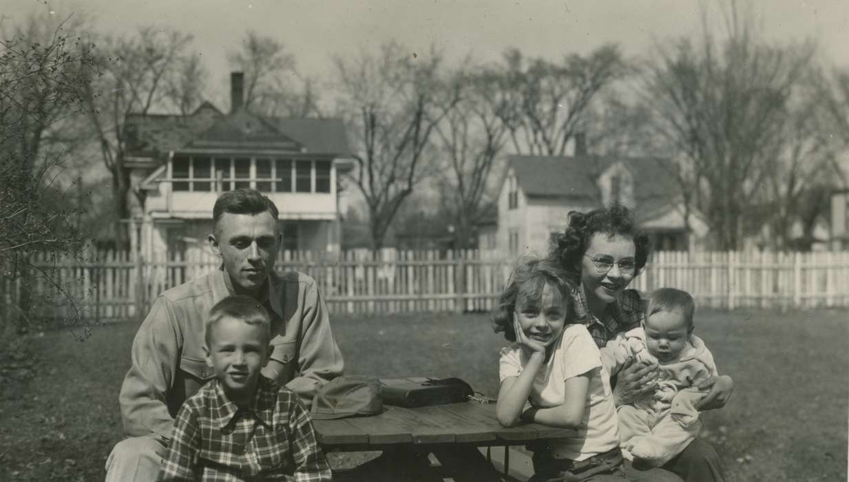 Portraits - Group, history of Iowa, Iowa History, picnic table, Families, Webster City, IA, Iowa, McMurray, Doug, Children, baby