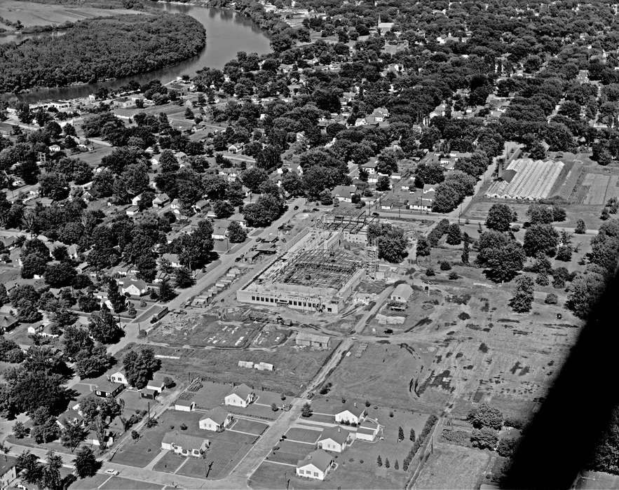 junior high, history of Iowa, Iowa History, Ottumwa, IA, Aerial Shots, Iowa, Lemberger, LeAnn, Schools and Education, construction