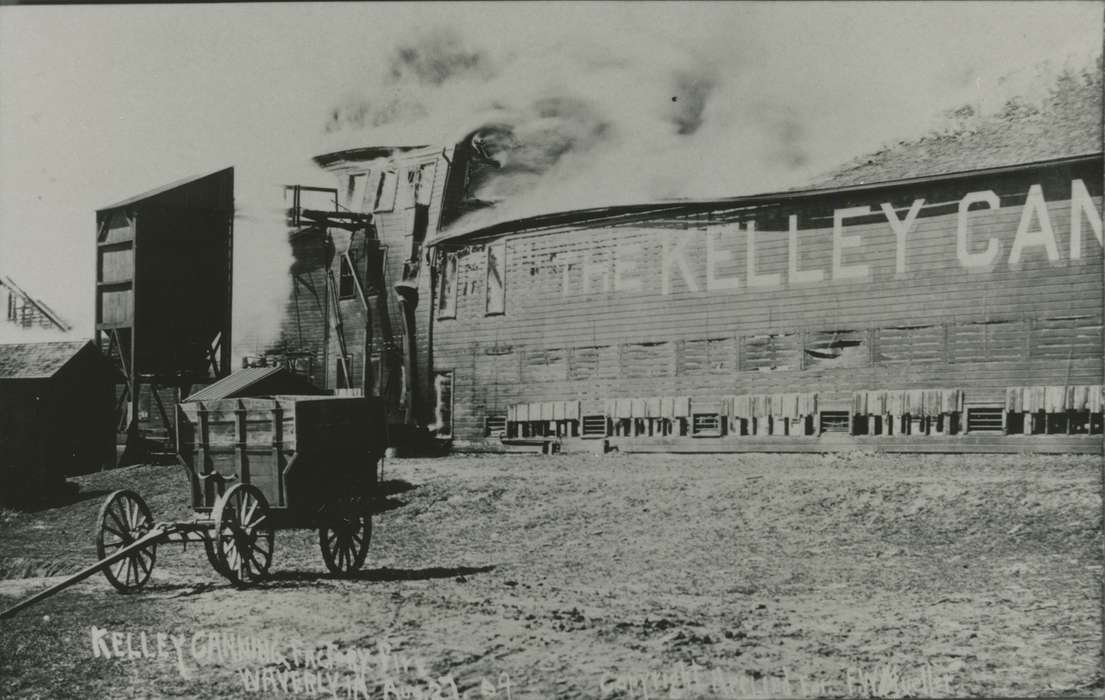 history of Iowa, Iowa History, Wrecks, fire, Waverly, IA, cart, Iowa, wreck, Waverly Public Library