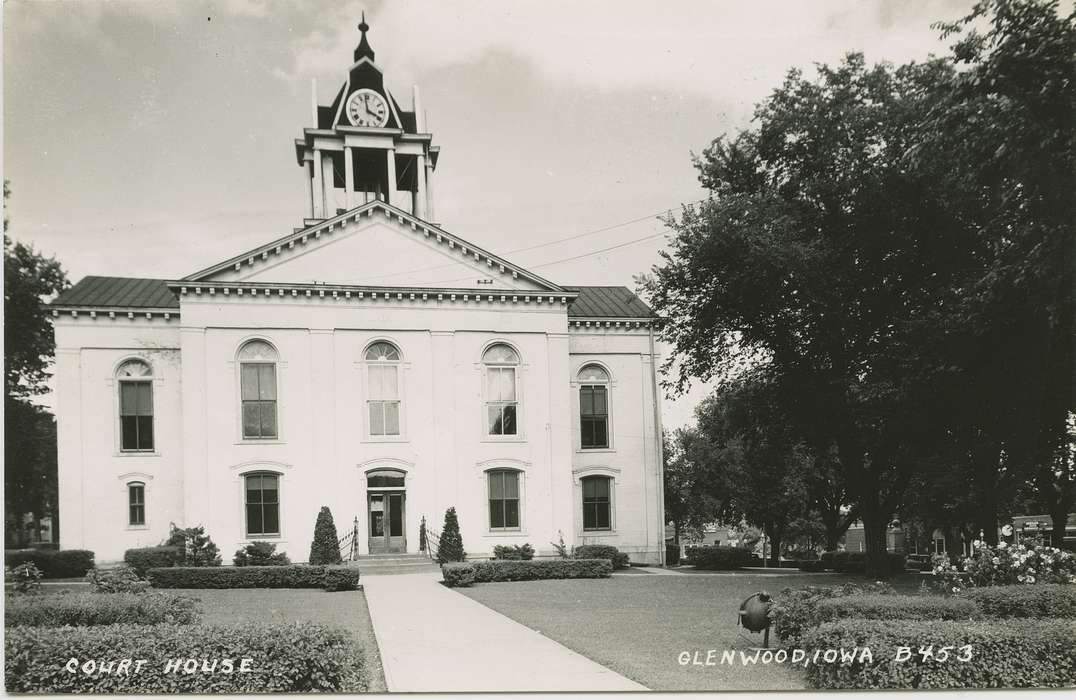 Main Streets & Town Squares, history of Iowa, Iowa History, Glenwood, IA, courthouse, Dean, Shirley, Iowa, Cities and Towns
