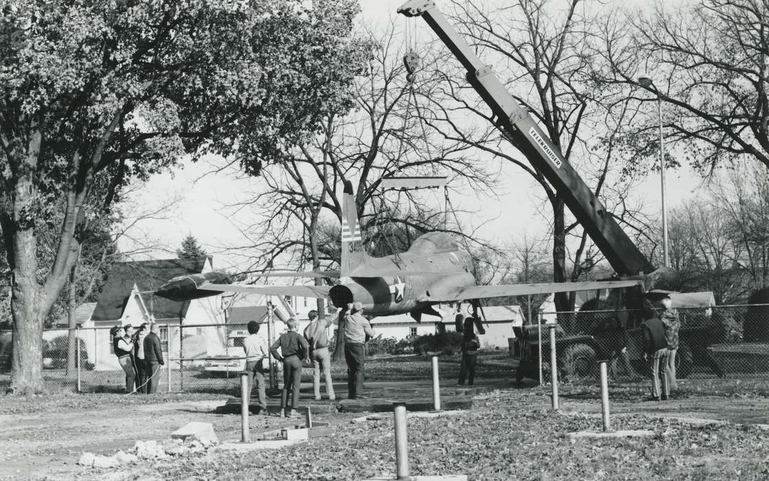 Military and Veterans, crane, history of Iowa, plane, Iowa History, jet, Motorized Vehicles, fairgrounds, Civic Engagement, airplane, crowd, Waverly, IA, Iowa, tree, Homes, Waverly Public Library