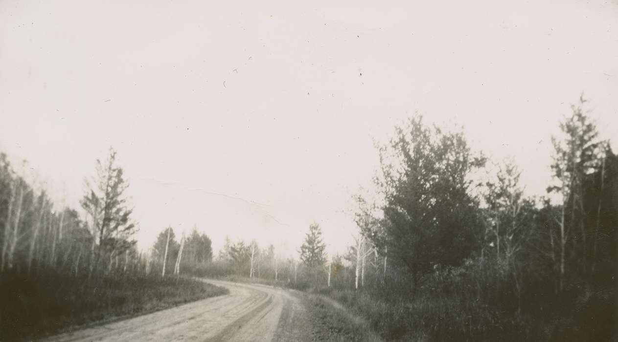 IA, dirt road, history of Iowa, Iowa, Beach, Rosemary, trees, Iowa History, Landscapes