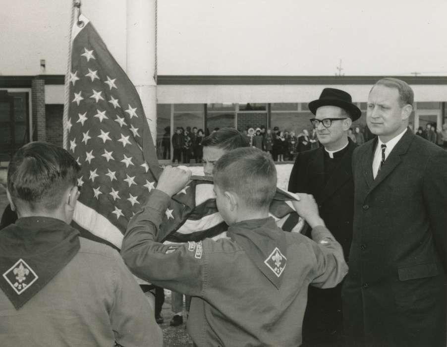 flag, Kann, Rodney, history of Iowa, Iowa History, priest, boy scout, Civic Engagement, Iowa, Cedar Rapids, IA