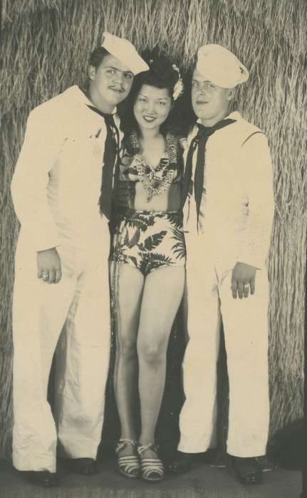 Portraits - Group, Military and Veterans, Travel, history of Iowa, Iowa History, sailor, Smith, Christopher, Iowa, bathing suit, Japan