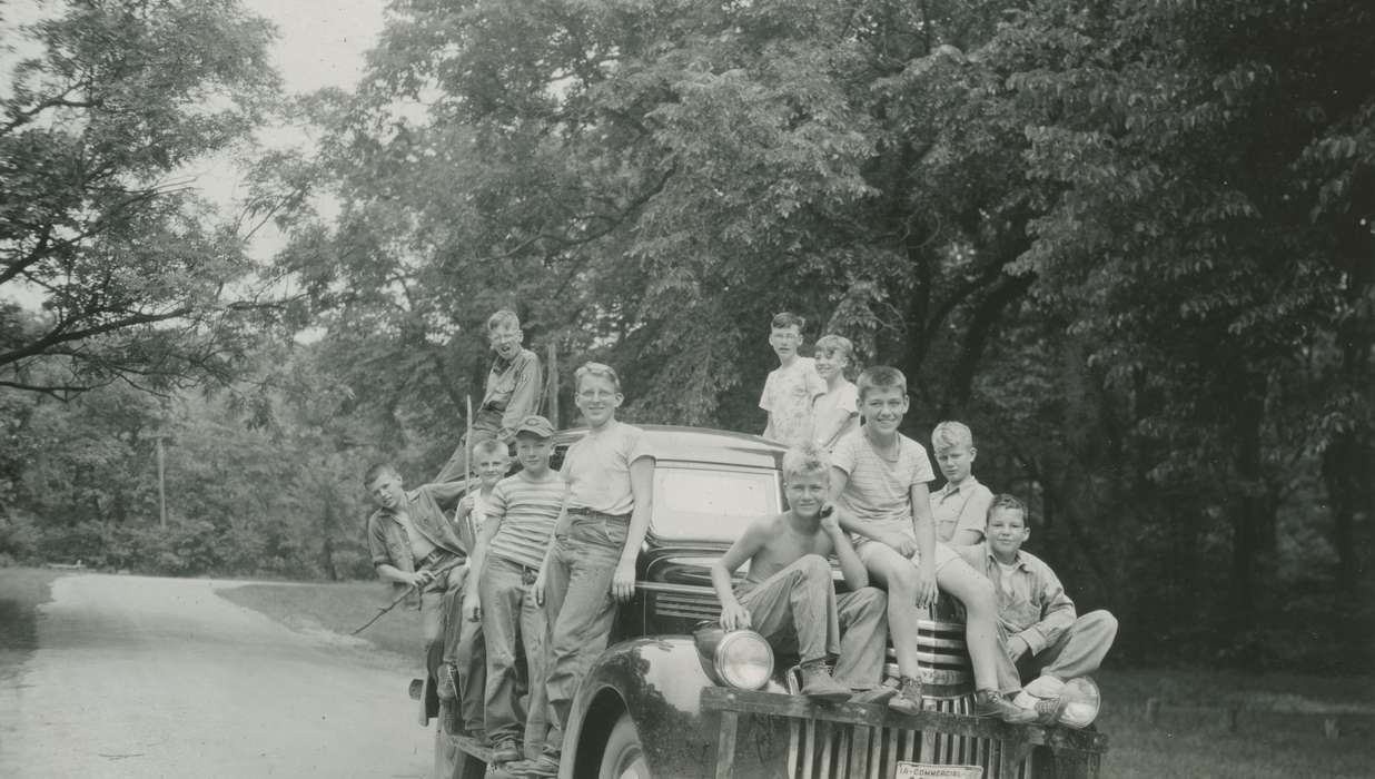 Portraits - Group, Clear Lake, IA, history of Iowa, Iowa History, Motorized Vehicles, car, Iowa, McMurray, Doug, Children