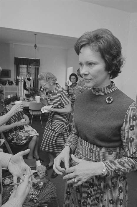 Food and Meals, first lady, hand, Iowa, napkin, elderly, foam cup, campaign, watch, ring, history of Iowa, Lemberger, LeAnn, Ottumwa, IA, Civic Engagement, brooch, Iowa History