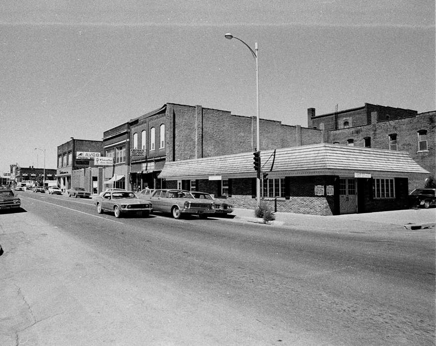 Businesses and Factories, mainstreet, mustang, car, Cities and Towns, Iowa History, Iowa, Motorized Vehicles, Lemberger, LeAnn, Ottumwa, IA, street, Main Streets & Town Squares, downtown, history of Iowa