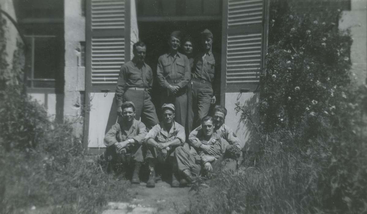 Portraits - Group, uniform, unit, Travel, world war ii, soldiers, Iowa, Military and Veterans, Campopiano Von Klimo, Melinda, Hamelin, wwii, history of Iowa, Iowa History