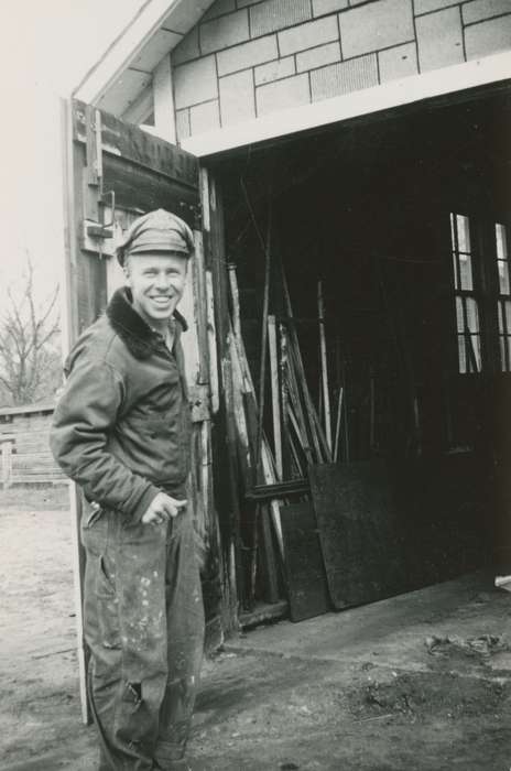 Military and Veterans, history of Iowa, Portraits - Individual, Iowa History, Winter, Berg-Carpenter, Pauline, cap, tools, Iowa, Des Moines, IA