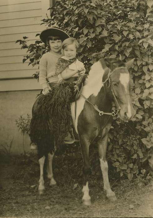 Portraits - Group, Kann, Rodney, history of Iowa, pony, Iowa History, Animals, Iowa, Portland, OR, horse, Children