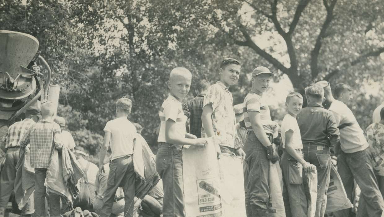 Iowa, Webster City, IA, McMurray, Doug, Children, baseball cap, boy scout, sandbag, Civic Engagement, history of Iowa, Floods, Iowa History