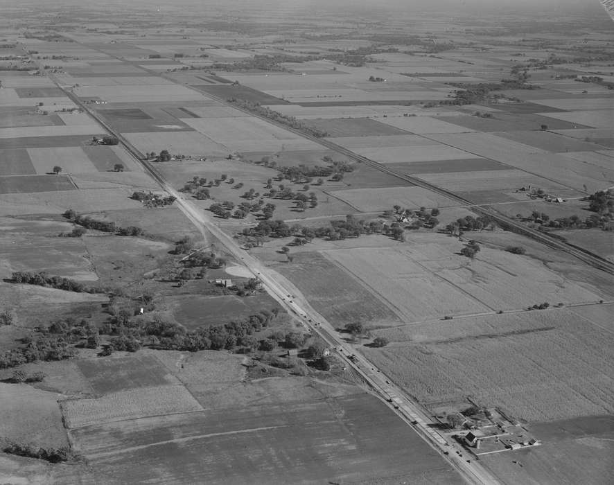 Iowa History, Iowa, field, Lemberger, LeAnn, road, Ottumwa, IA, Aerial Shots, history of Iowa, construction