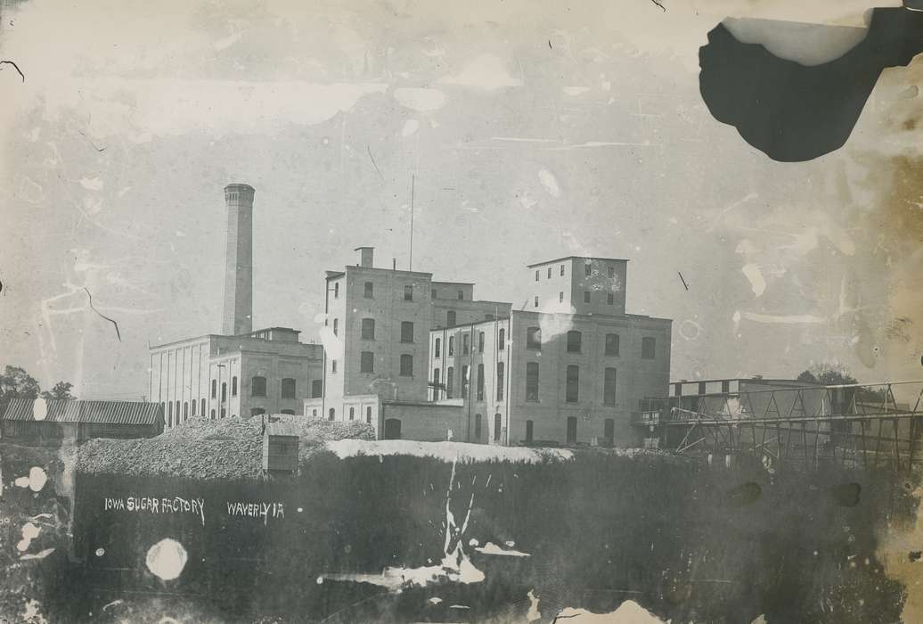 history of Iowa, Businesses and Factories, Waverly, IA, Waverly Public Library, Iowa, brick building, Iowa History, smokestack